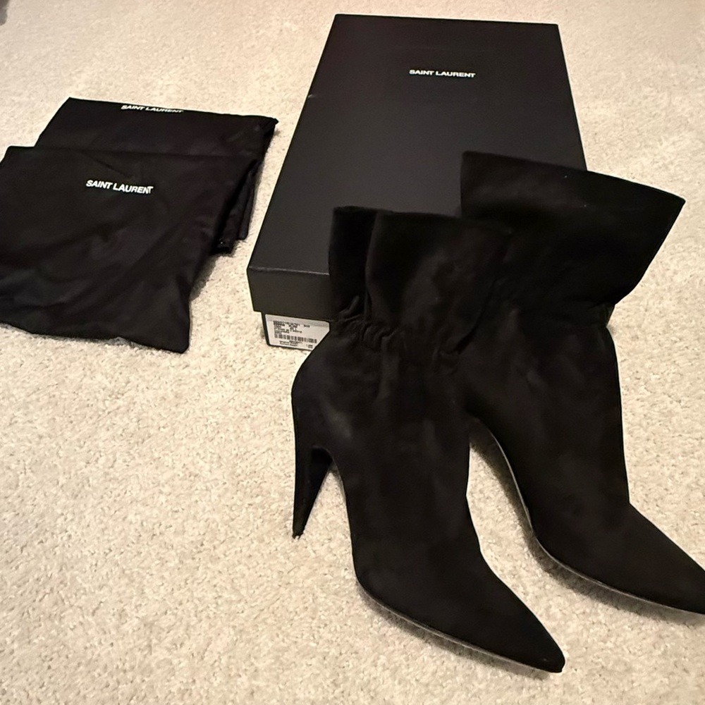 Worn once, Saint Laurent Black Heeled Boots